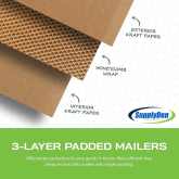 #7- 14.25" x 20" Kraft Hexcoat Mailers - 50 Count